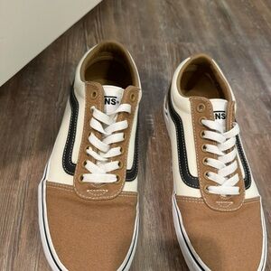 Vans Tan and Black Old Skool Sneakers